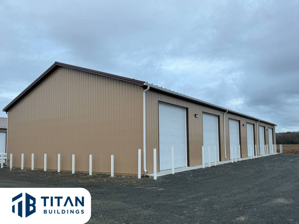 50x100 Commercial Flex Space - Custom pole building in Georgetown, Delaware by Titan Buildings